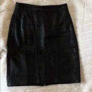 The Limited Black Leather Pencil Skirt size 4 *real leather*